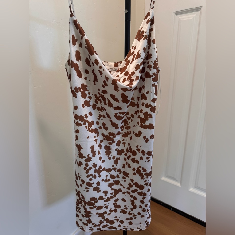 12th Tribe Cowprint Slip Dress - Picture 3 of 4